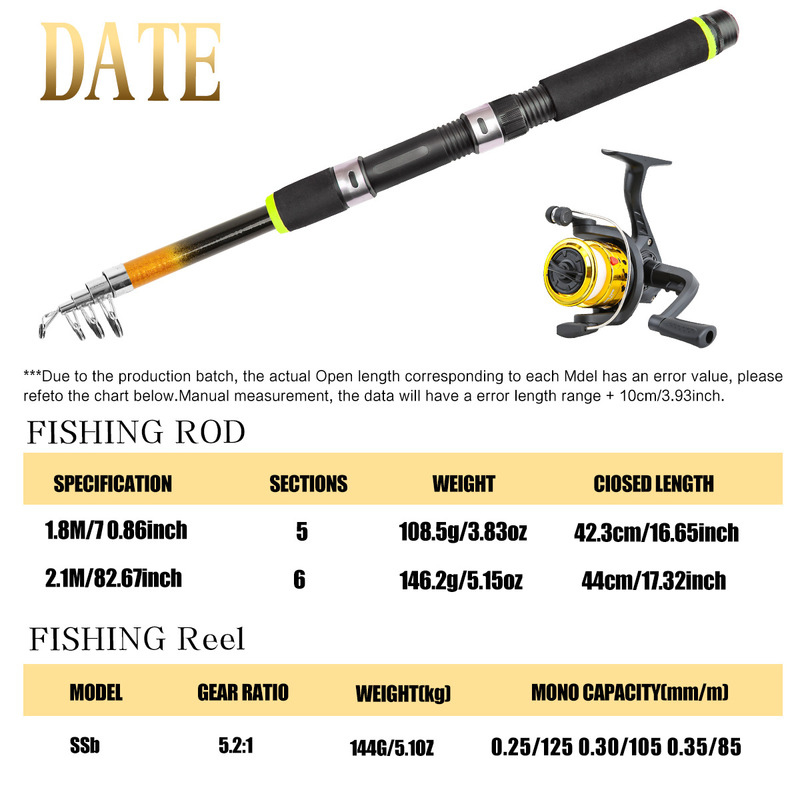 Telescopic Fishing Rod Set Fib - огляд і ціна Freshwater Line